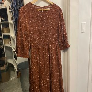 Smocked Bodice Floral Dress